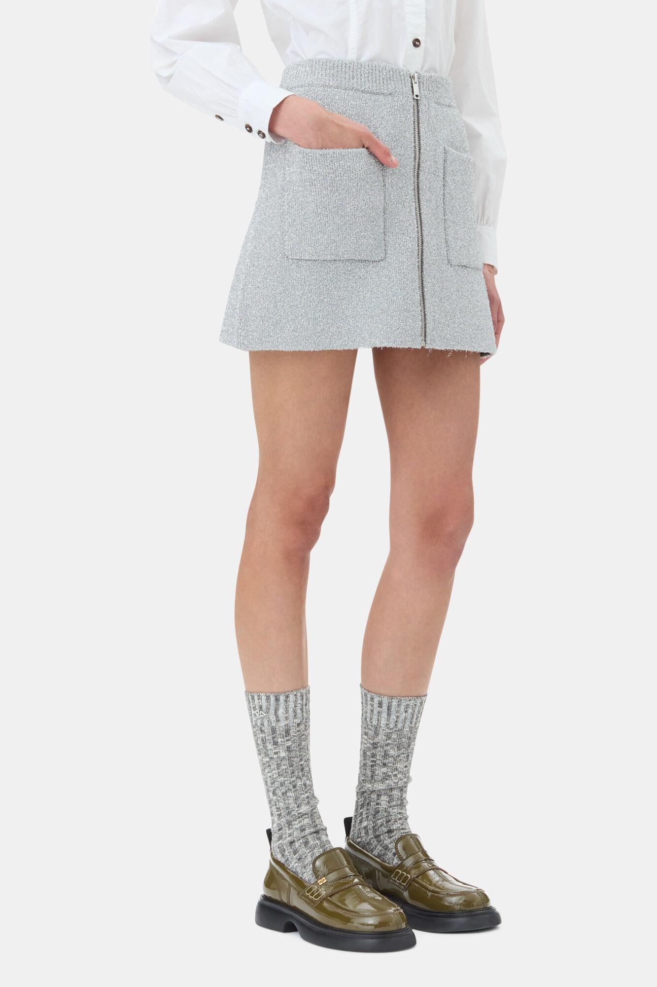 Silver Sparkle Mini Skirt Product Image