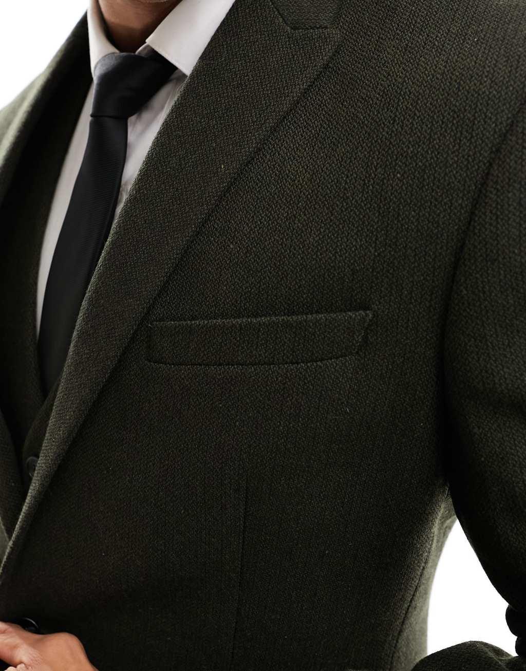 ASOS DESIGN Wedding skinny wool mix suit pants Product Image