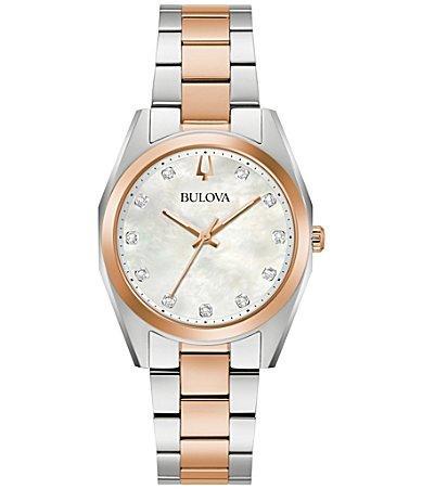 Bulova Womens Surveyor Womens Rose Gold-Tone Stainless Steel Watch Rosegold Product Image