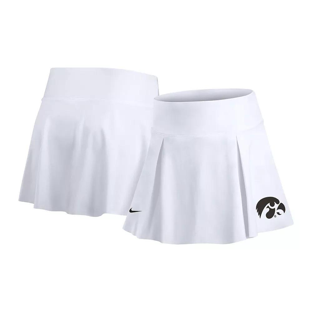 Women's Nike White Iowa Hawkeyes Tennis Skirt with Shorts, Size: Large Product Image