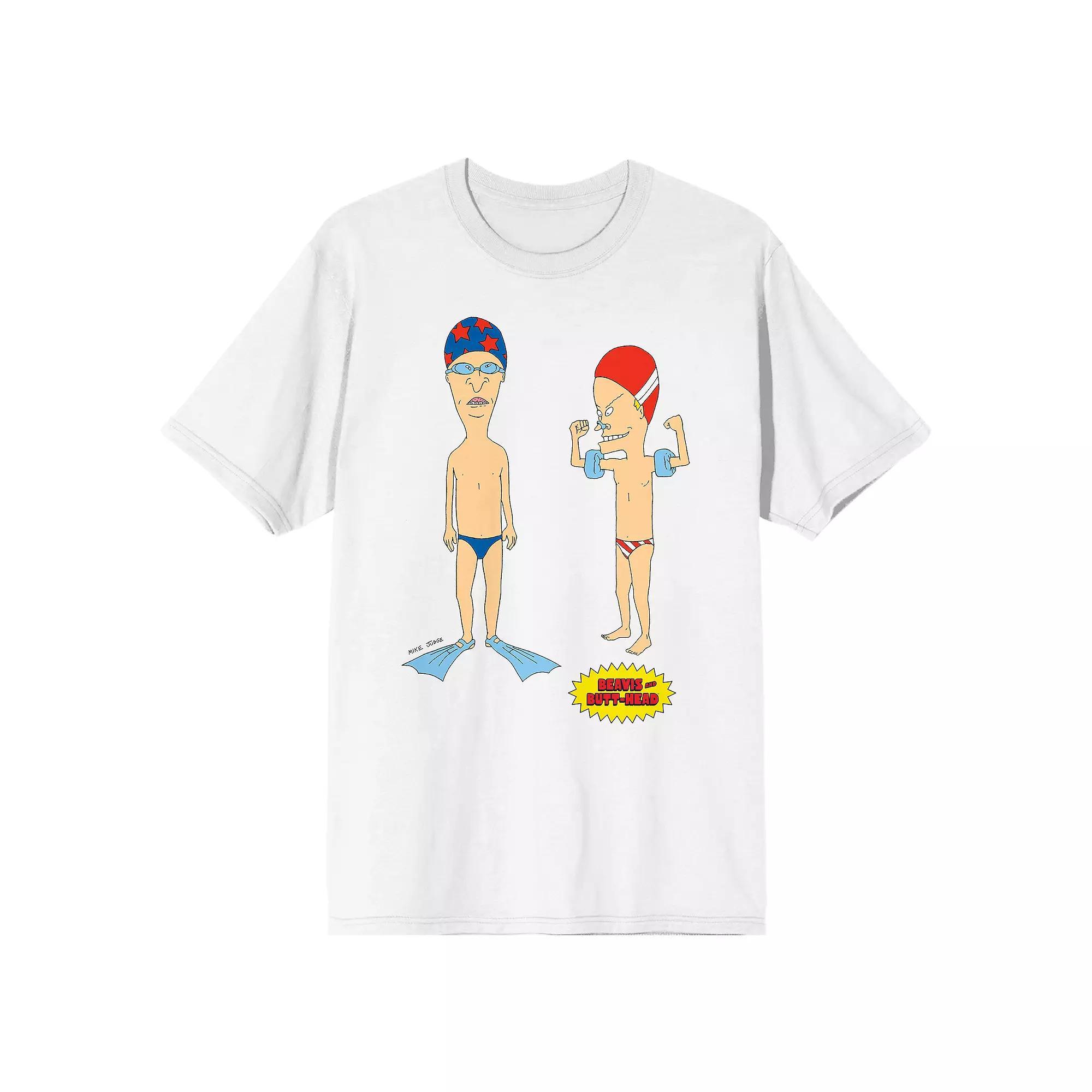 Mens Beavis & Butthead Swimming Short Sleeve Graphic Tee Product Image