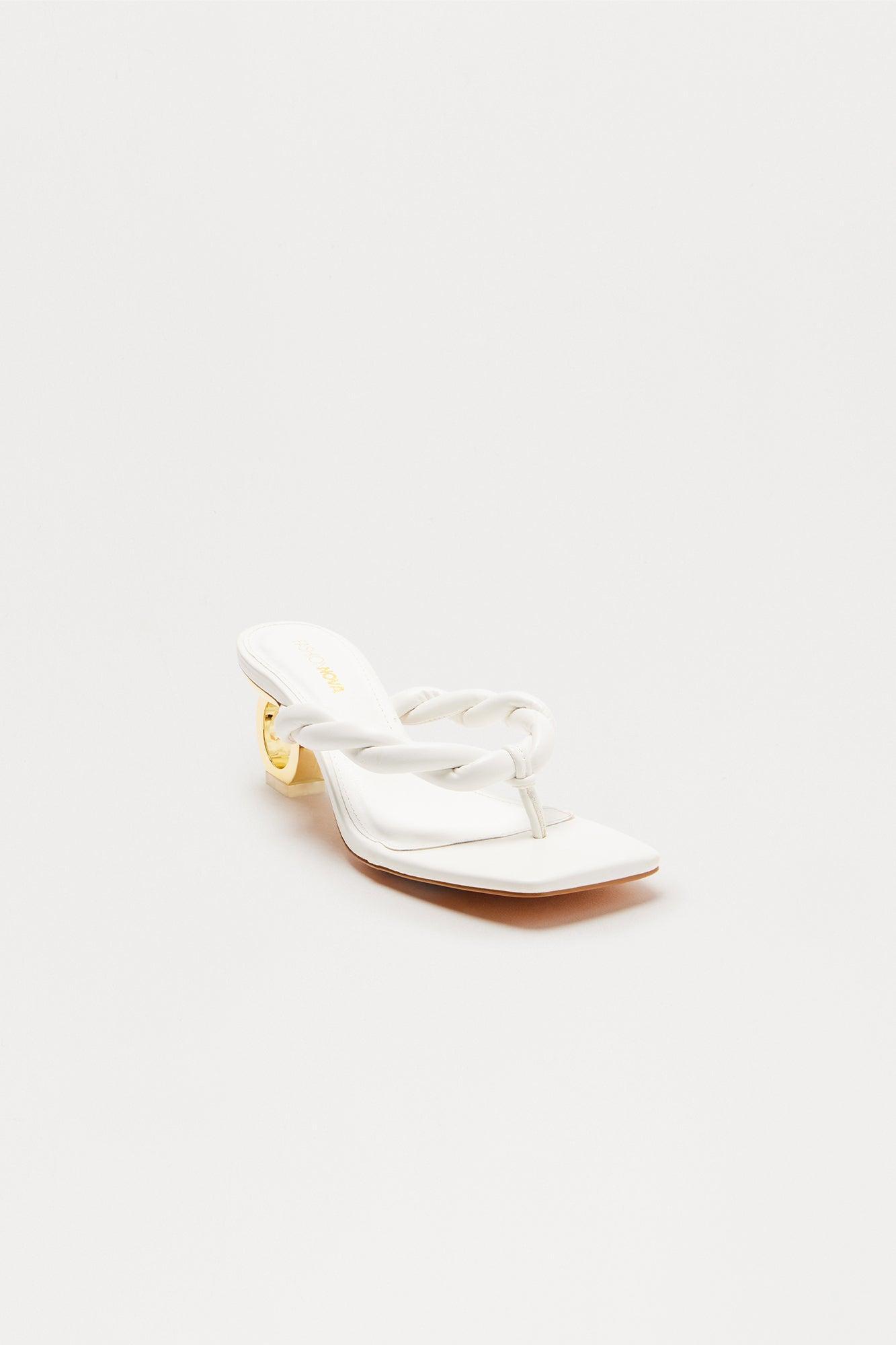 Gizelle Novelty Thong Mules - White Product Image