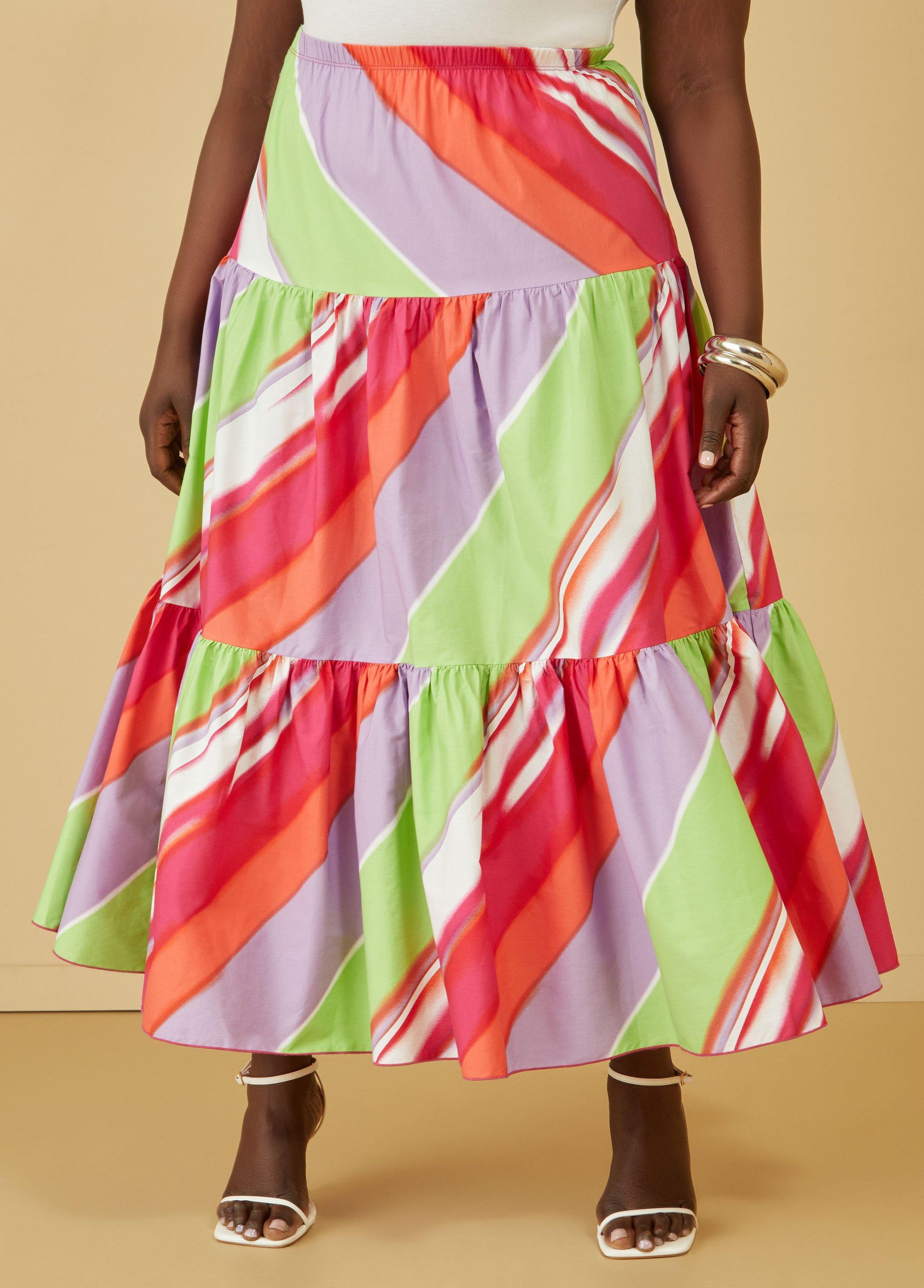 Plus Size Striped Off The Shoulder Blouse Ashley Stewart Product Image