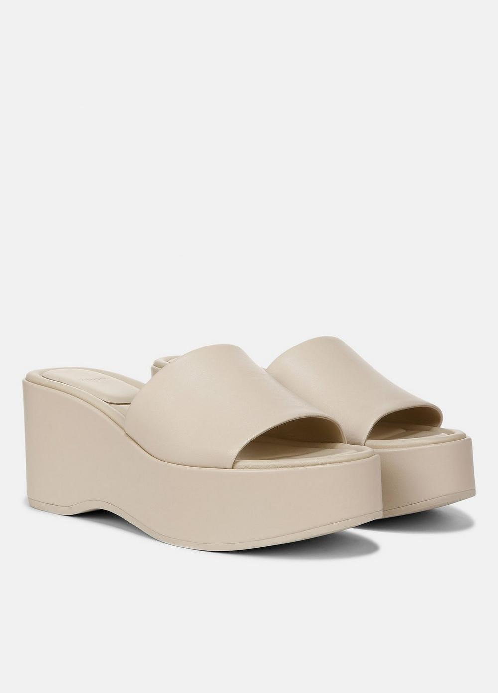 Womens Polina Leather Platform Sandal, Moonlight, Size 9.5 Vince Product Image