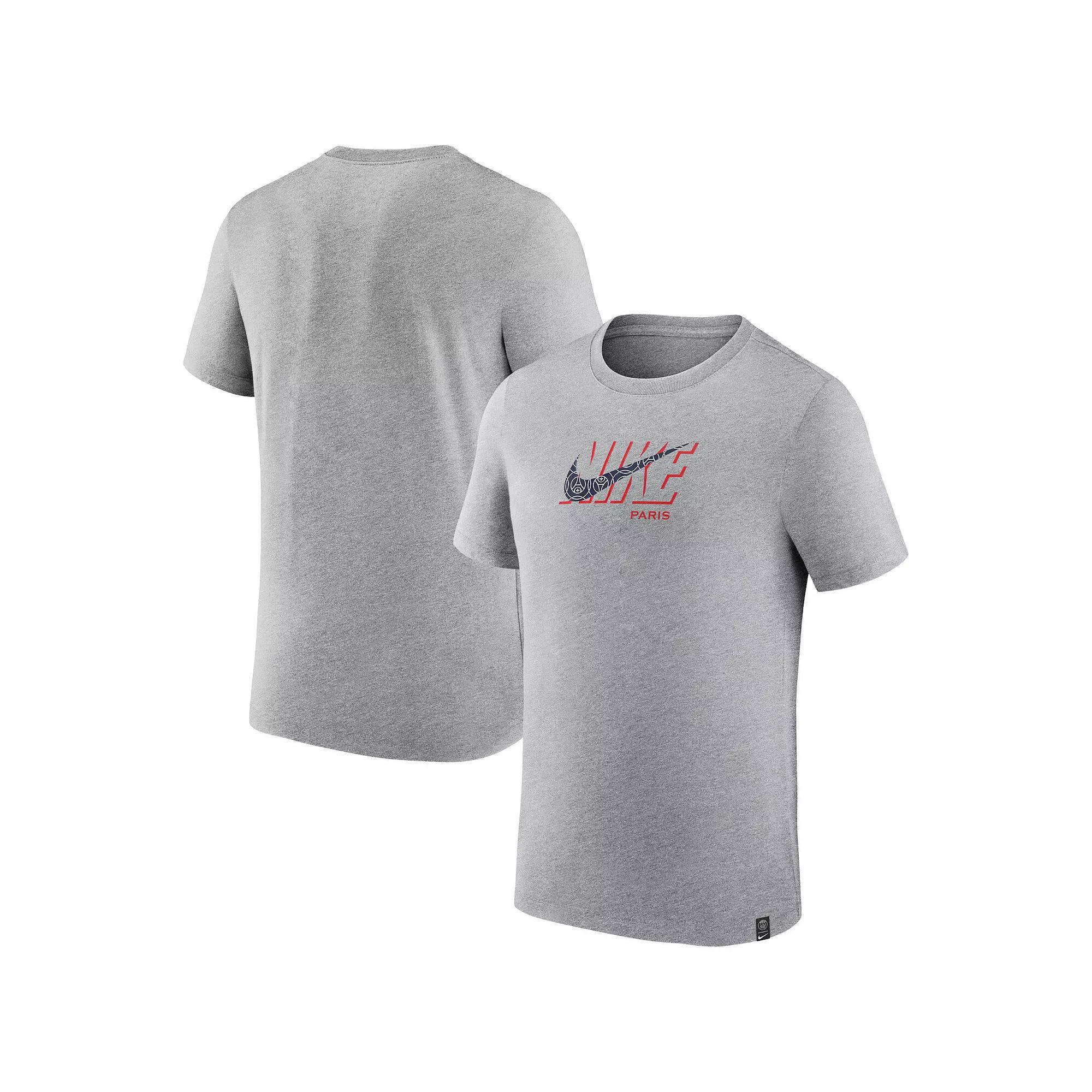 Men's Nike Black Paris Saint-Germain Swoosh Club T-Shirt, Size: Large, Psg Grey Product Image
