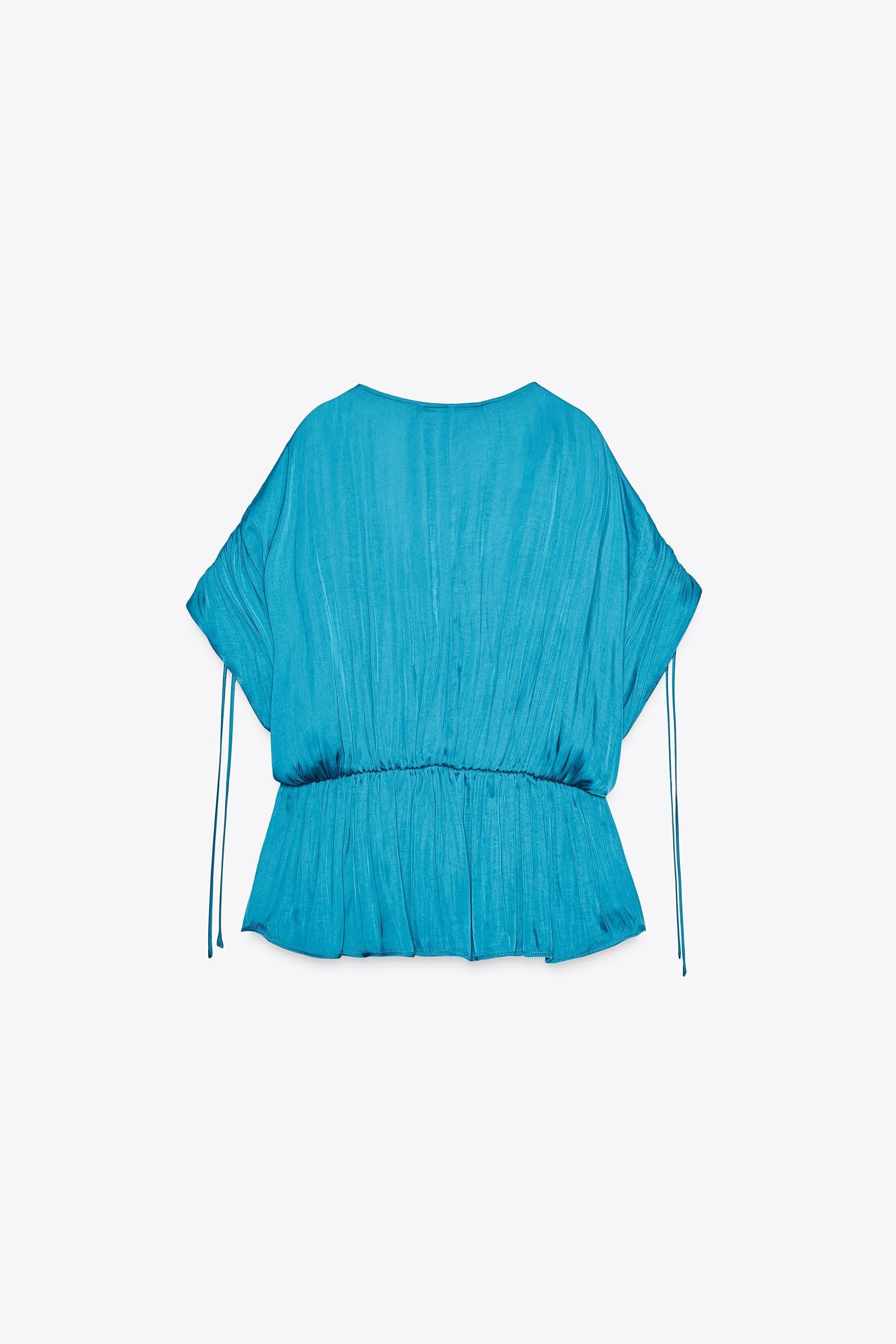 RUCHED SATIN EFFECT BLOUSE Product Image
