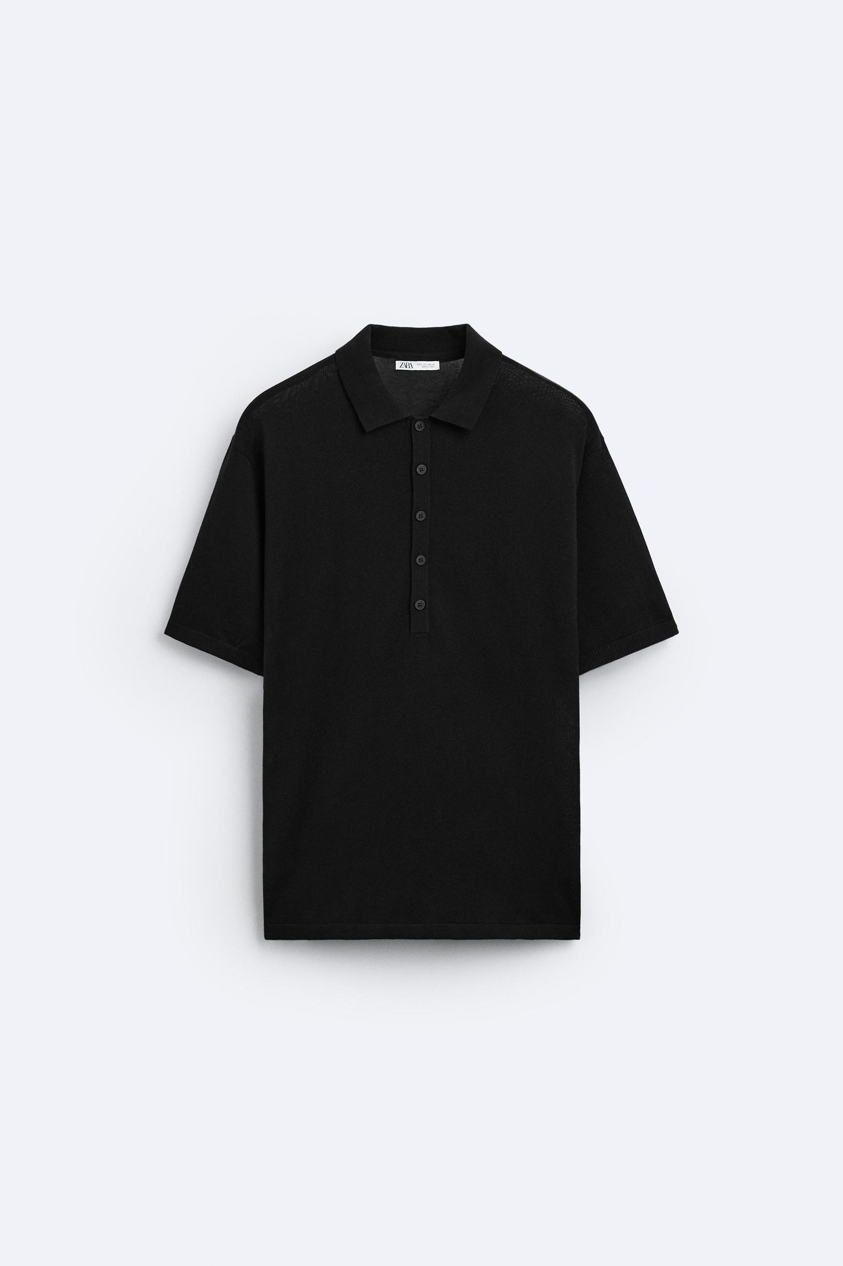BUTTONED KNIT POLO TOP Product Image