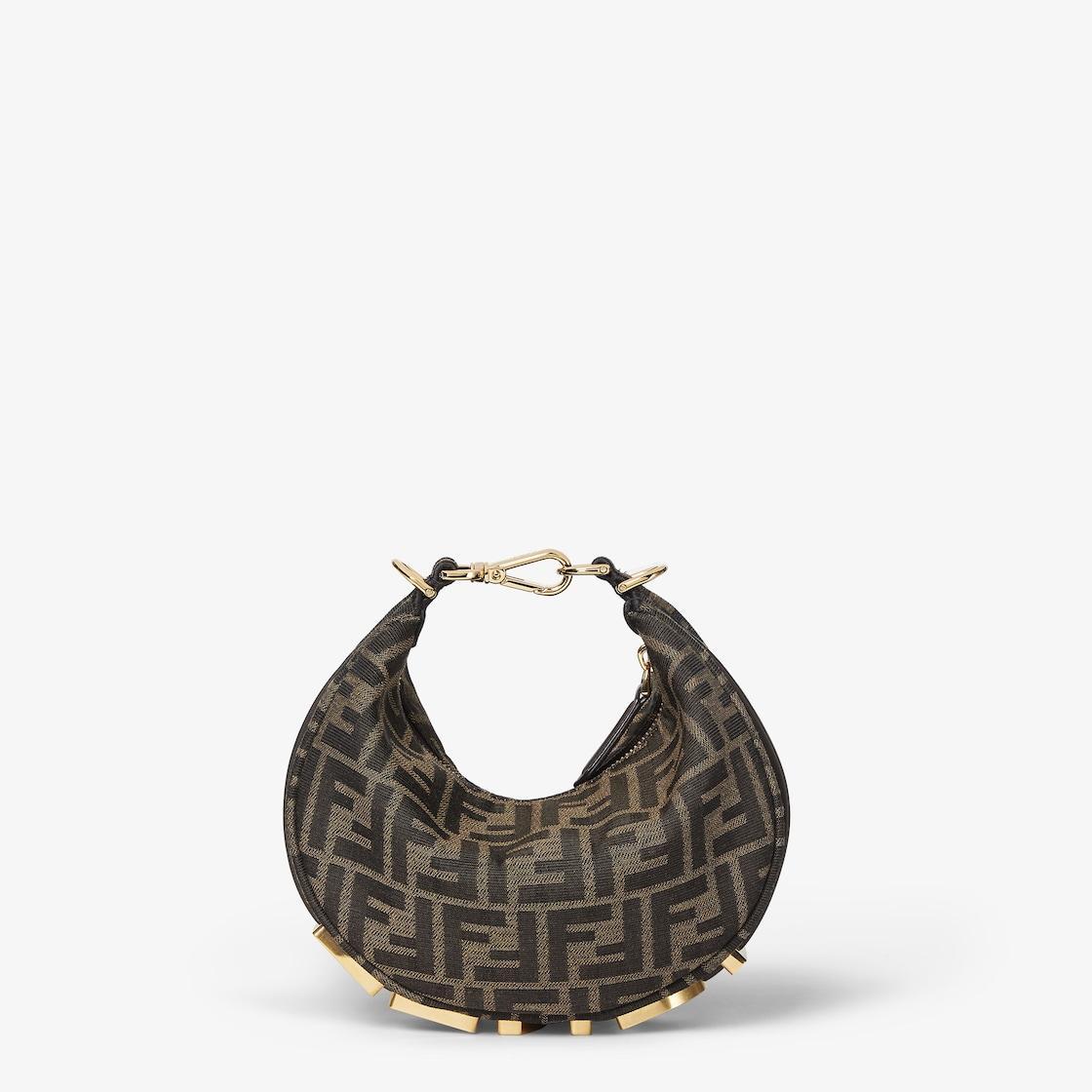 Fendigraphy MiniBrown FF jacquard fabric mini bag Product Image