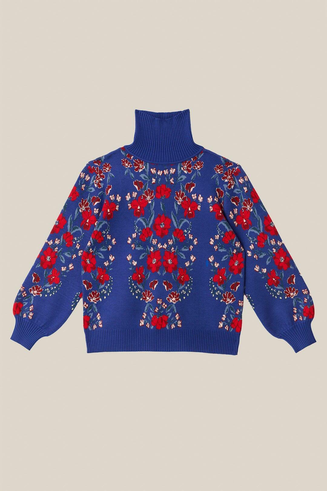 Butterflower Knit Sweater, BLUE / S Product Image