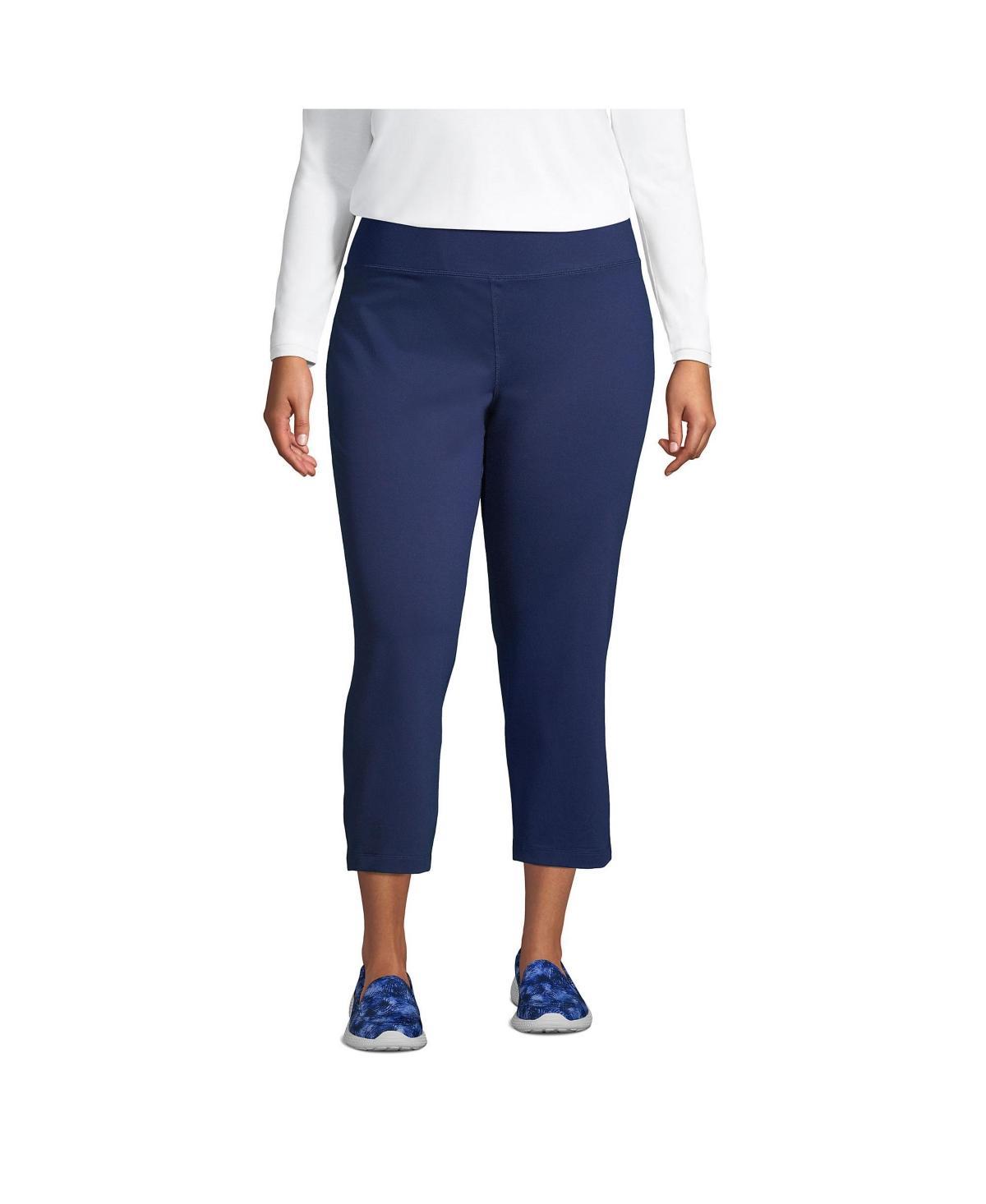 Plus Size Lands' End Active Crop Yoga Pants, Women's, Size: 2XL, Green Moss Product Image