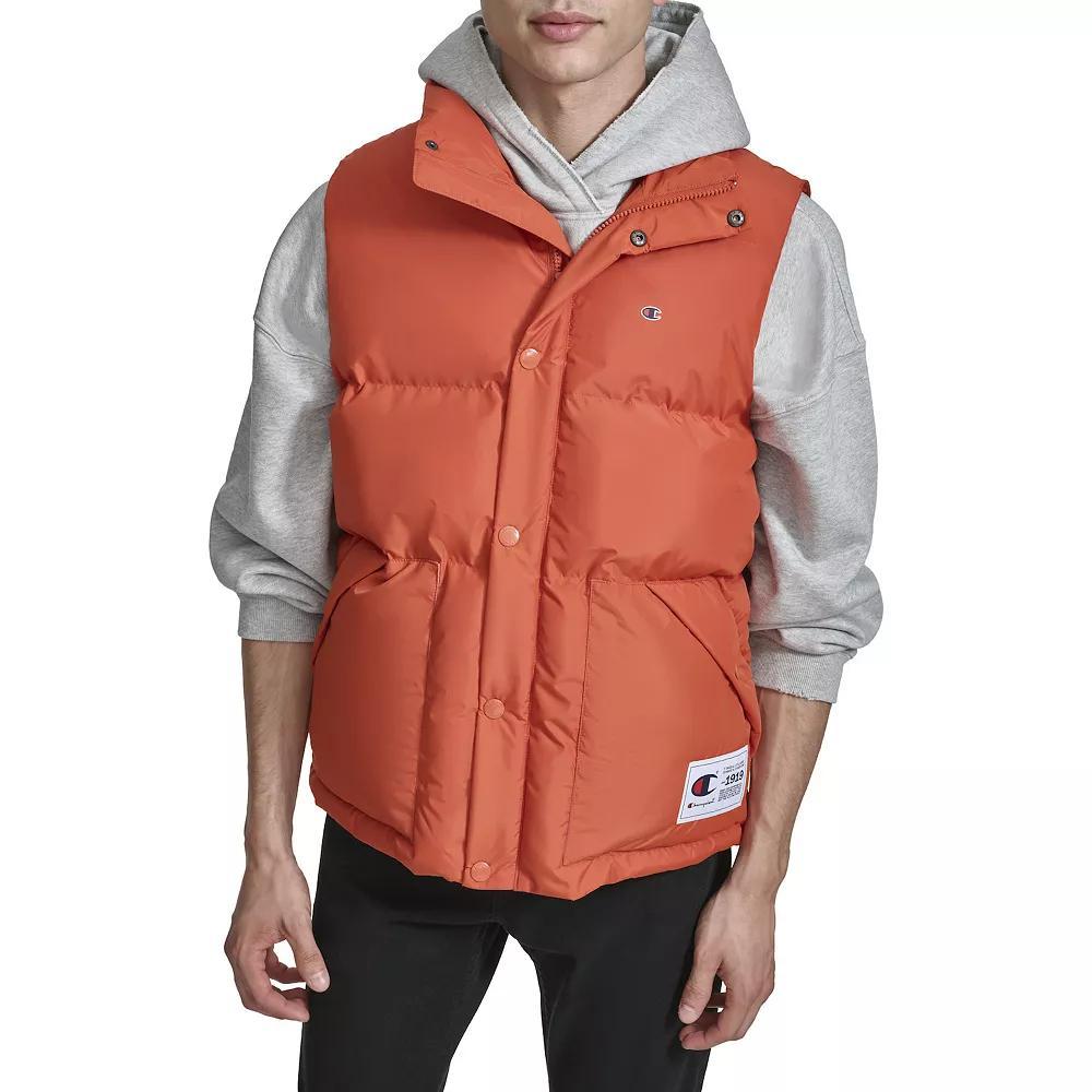 Men's Champion® Puffer Vest, Size: Medium, Orange Product Image