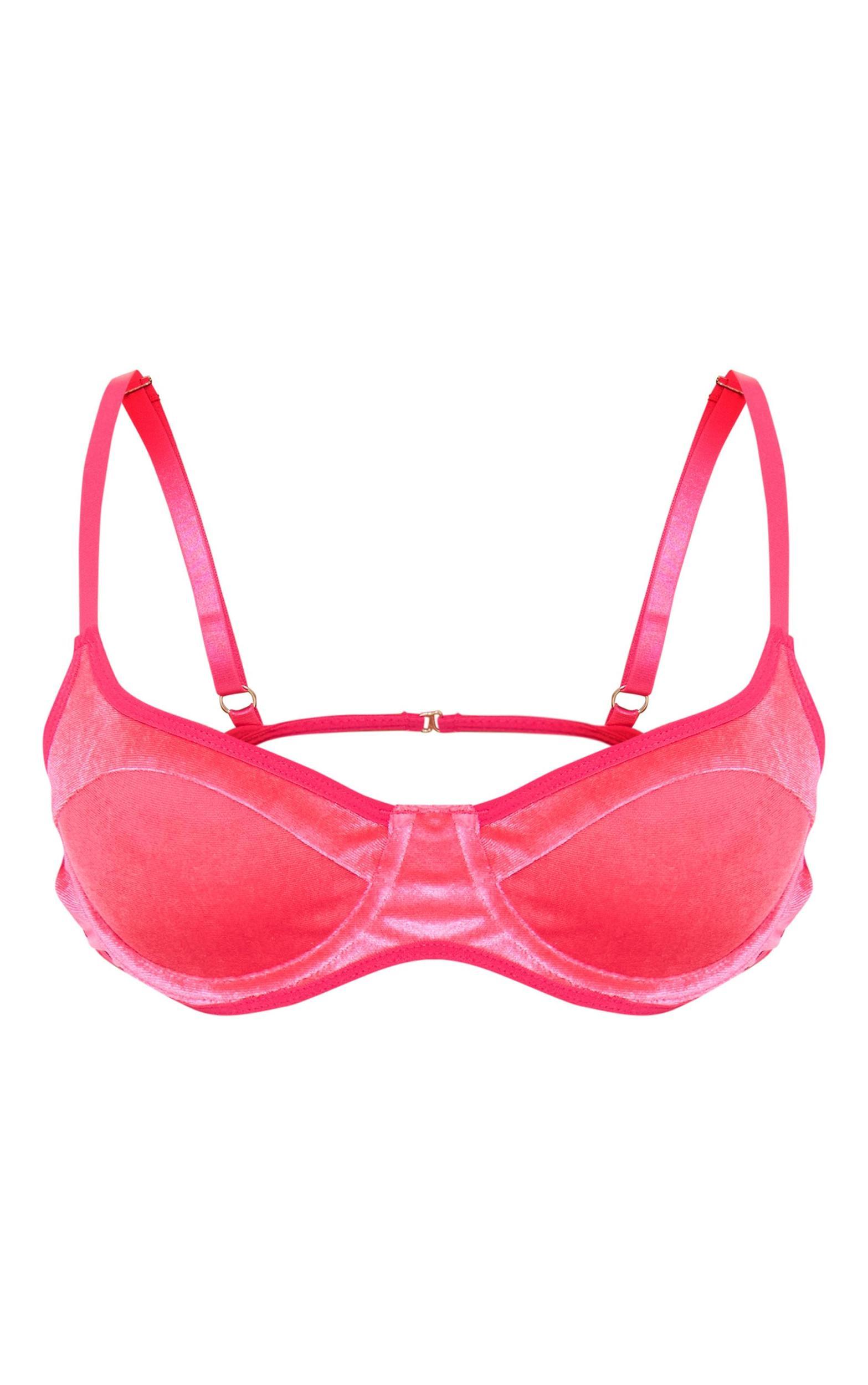 Pink Velvet Underwired Bralette Product Image