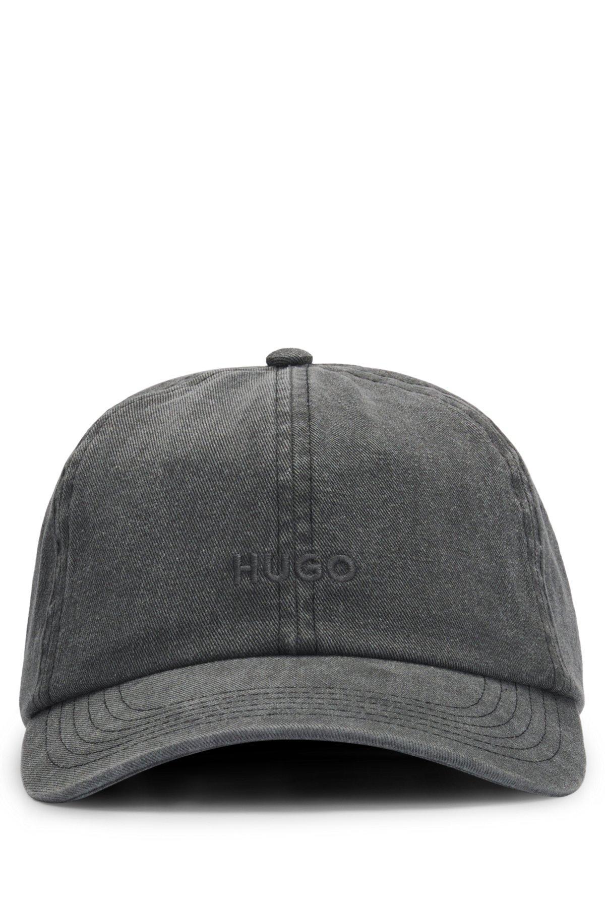 HUGO - Cotton-twill 6-panel cap with embroidered logo - Black Product Image