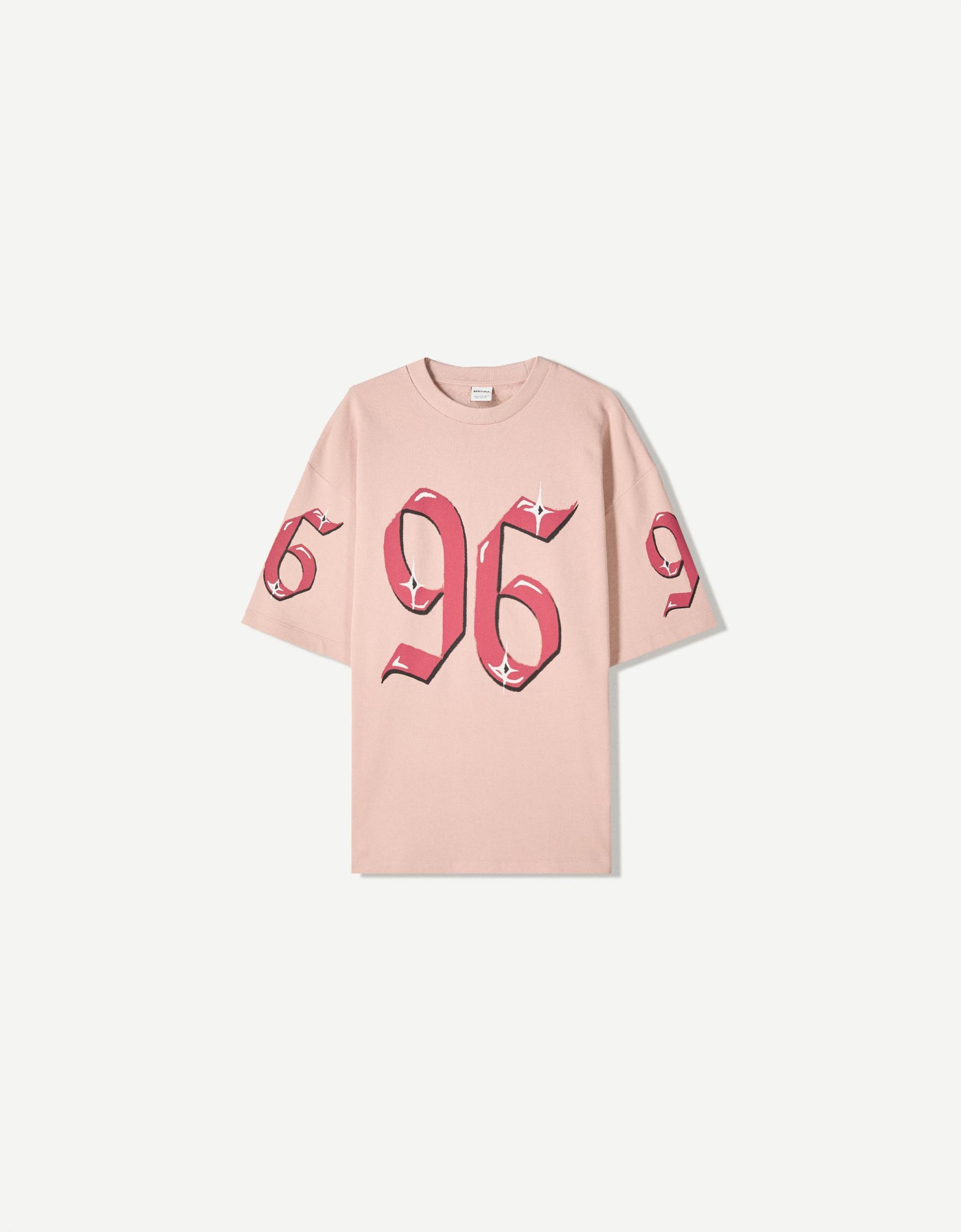 Printed short sleeve plush T-shirt Product Image