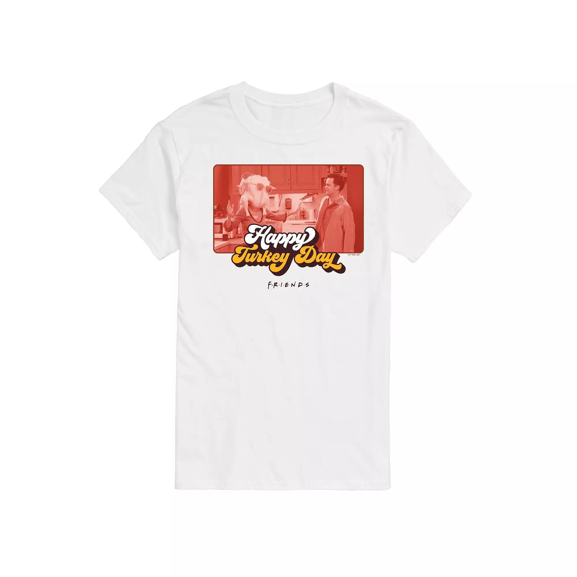Big & Tall Friends Happy Turkey Day Graphic Tee, Mens Grey Gray Product Image