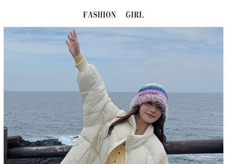 Plain Zip-Up Puffer Coat Product Image