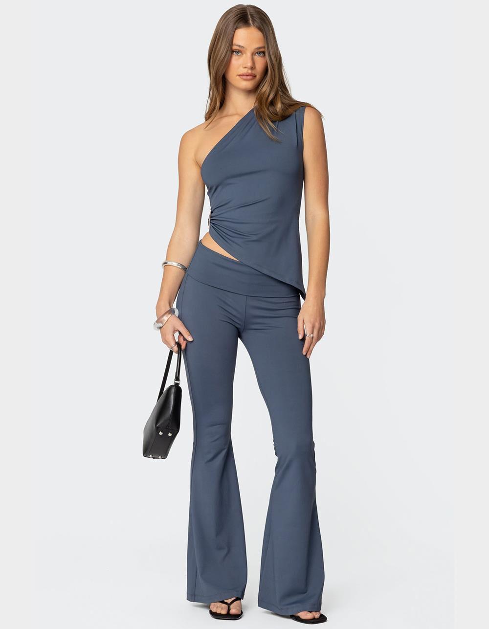 EDIKTED Jayna Asymmetric Ring Top - BLUE Product Image