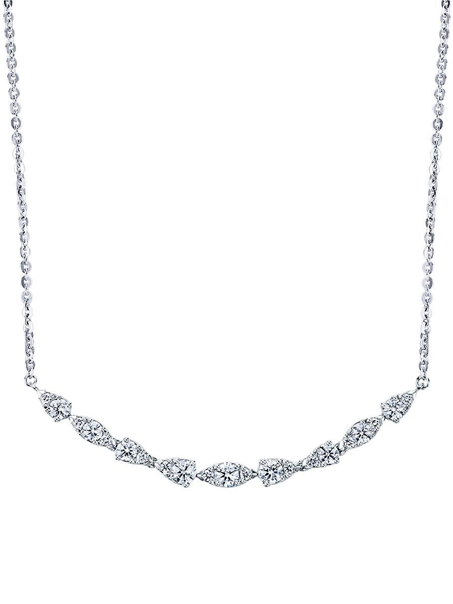 Womens Aerial Dewdrop 18K White Gold & 0.5 TCW Diamond Small Pendant Necklace Product Image