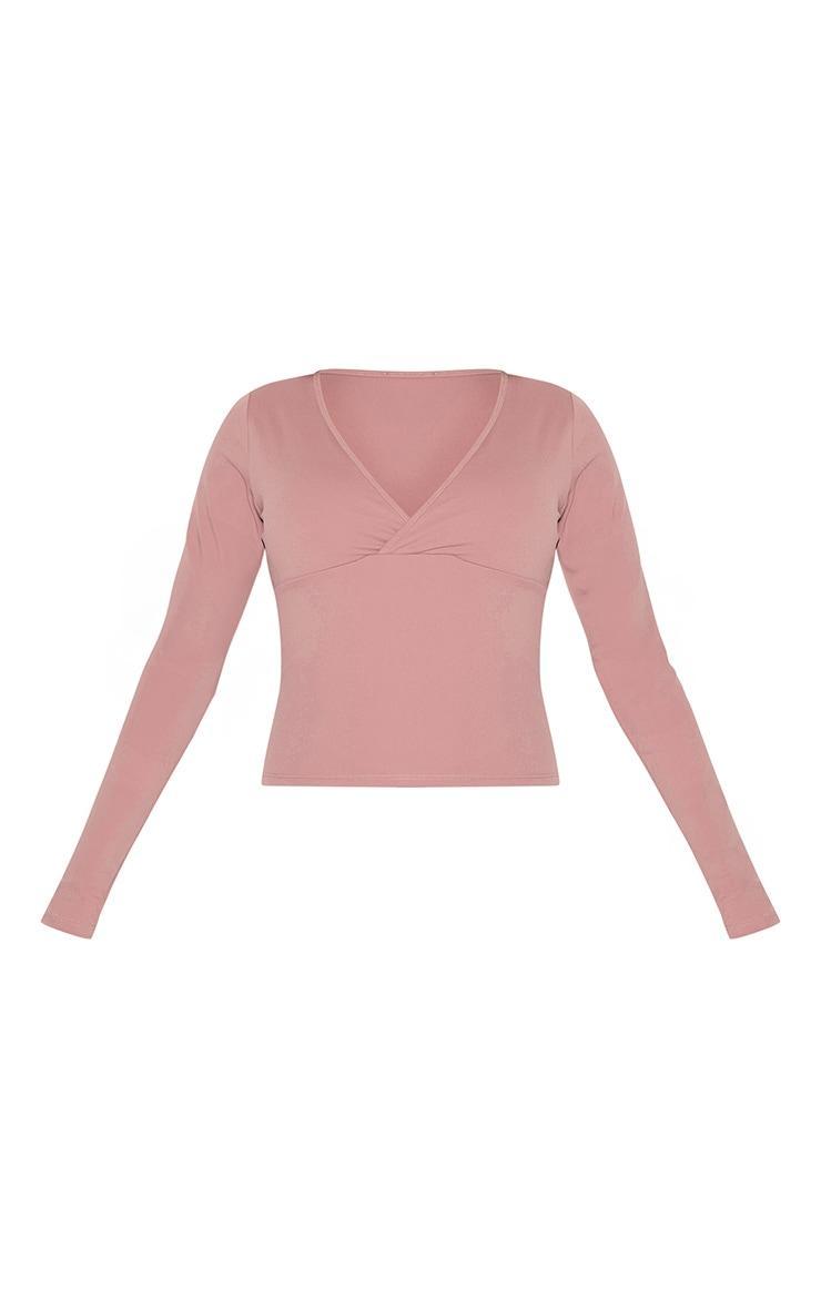 Mauve Sculpt Crossover Long Sleeve Top Product Image