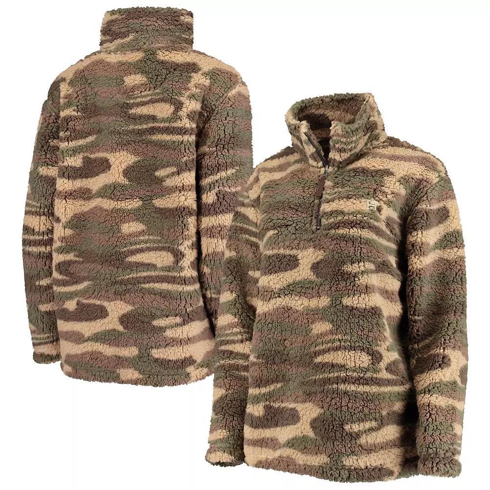 Women's G-III 4Her by Carl Banks Camo Houston Astros Sherpa Quarter-Zip Jacket, Size: Medium, Green Product Image