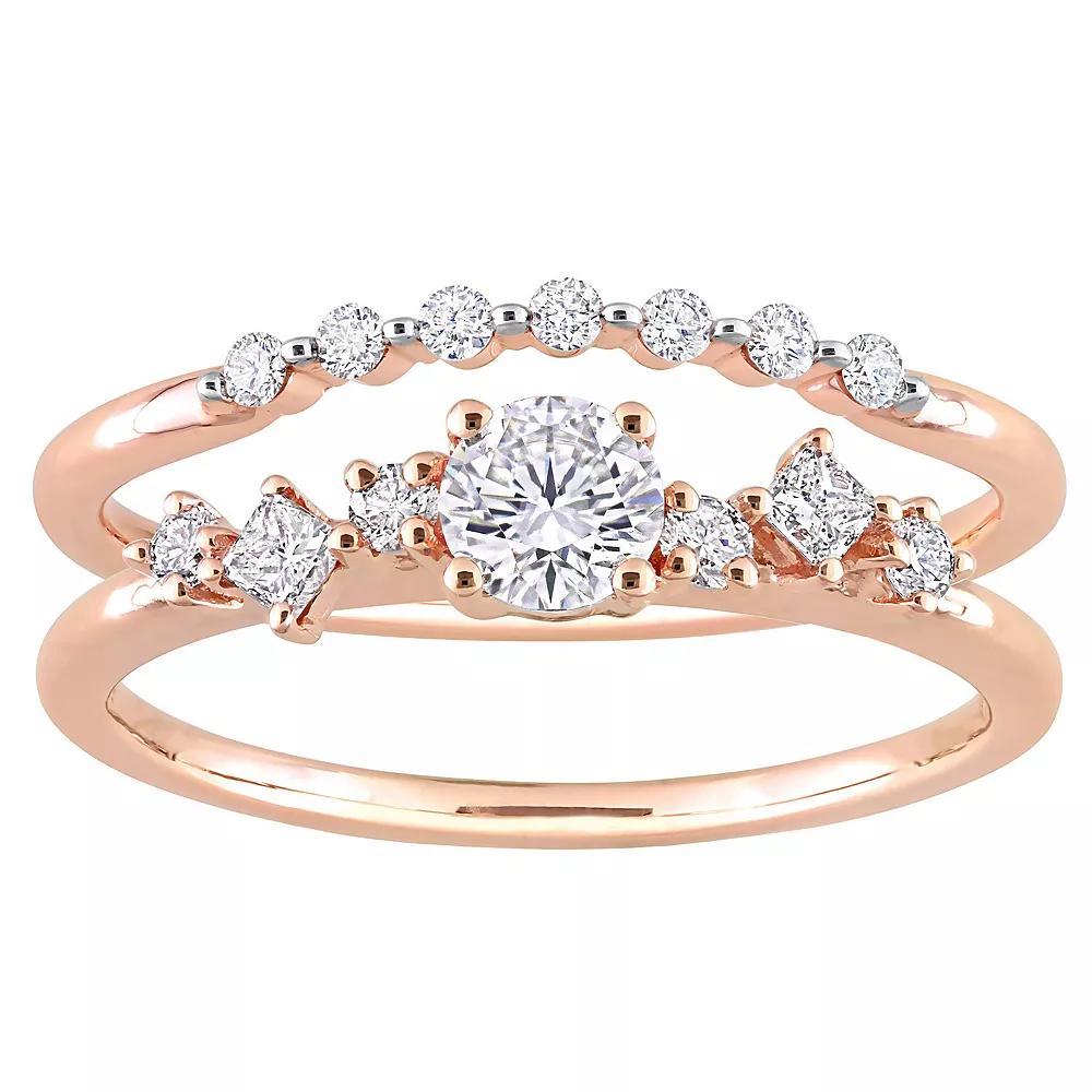 Stella Grace 14k Rose Gold 5/8 Carat T.W Multi-Shape Diamond Bridal Rings Set, Women's, Size: 6.50, 14k Rsgold Product Image