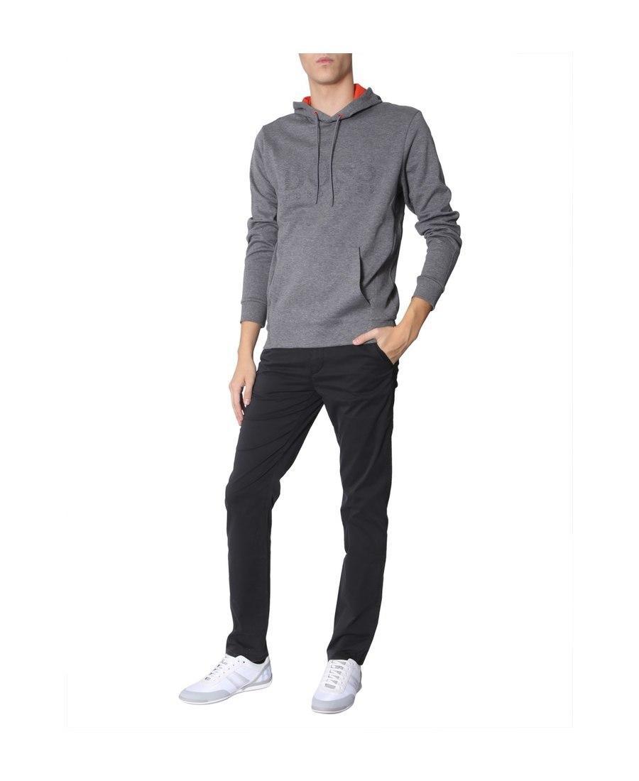 HUGO BOSS Logo Hooded Sweater In Gray Product Image