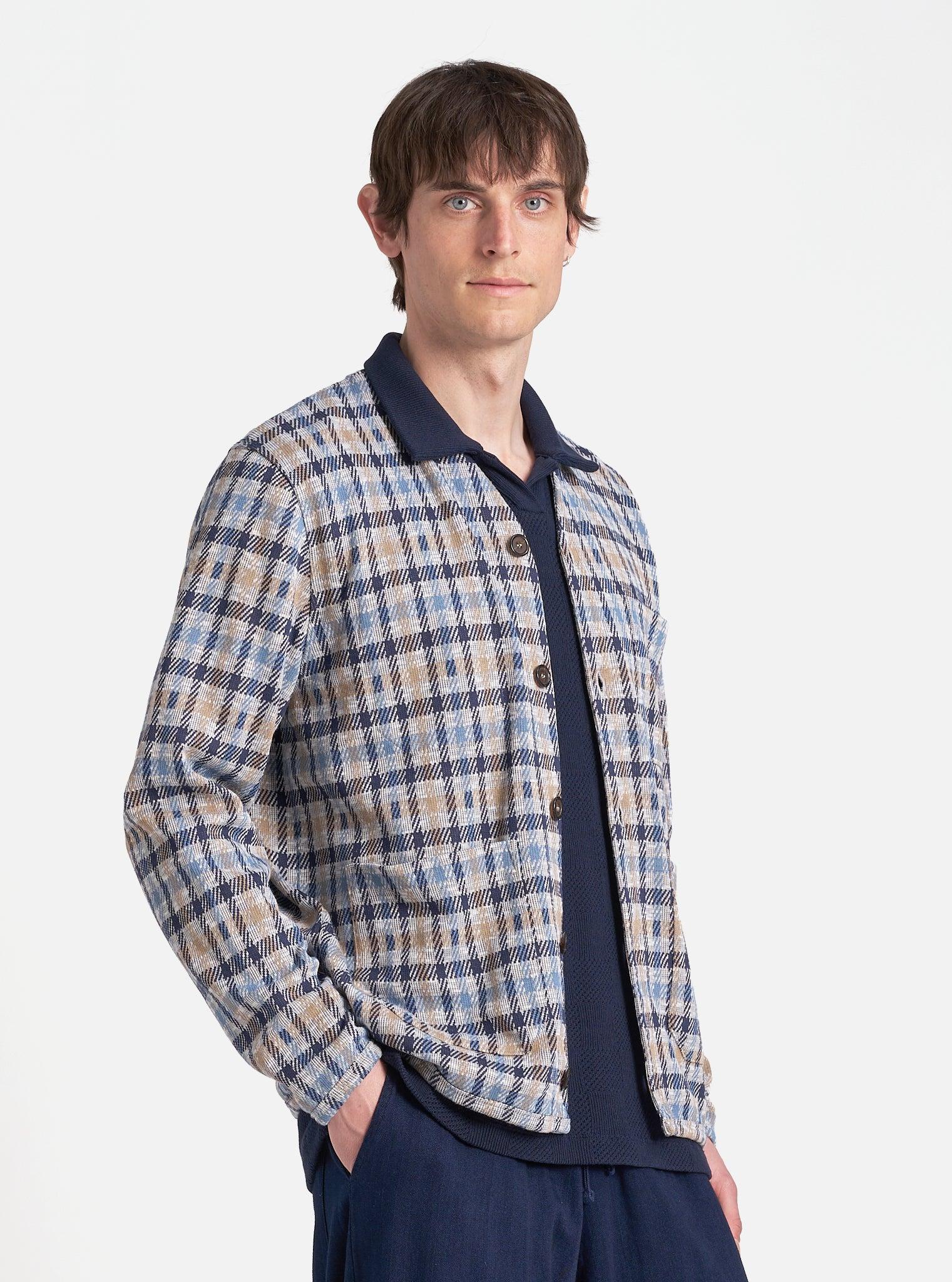 Brown/Blue Summer Check Cardigan Product Image