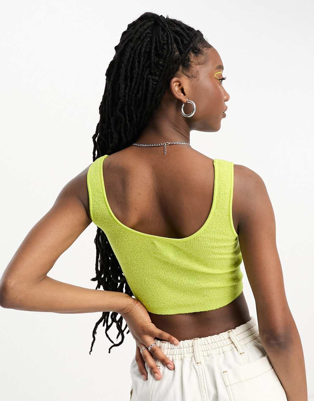 ASOS DESIGN crop knitted top with scoop neck Product Image