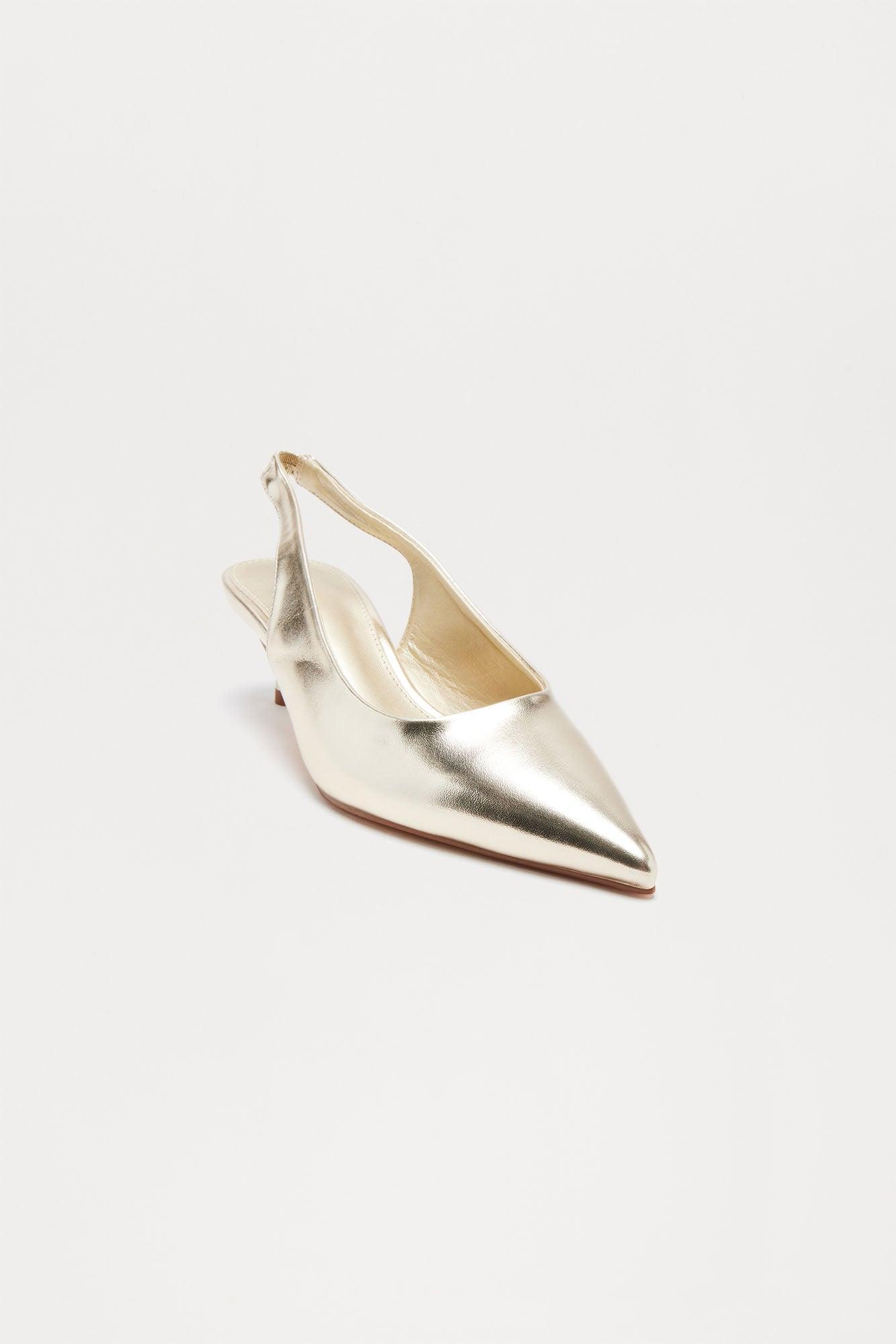 Holston Kitten Heel Pumps - Gold Product Image