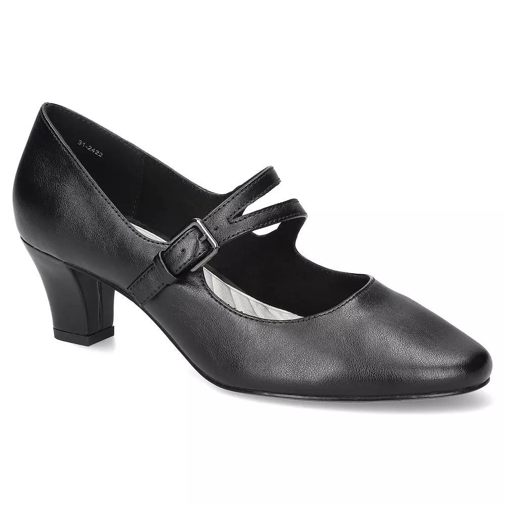 Women's Meryl by Easy Street Asymmetrical Mary Jane Pumps, Size: 7.5 XW, Black Product Image