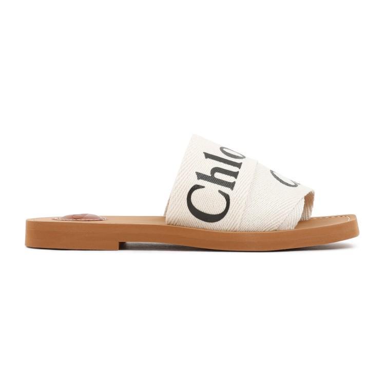 CHLOÉ Off-white Woody Flat Mules Product Image