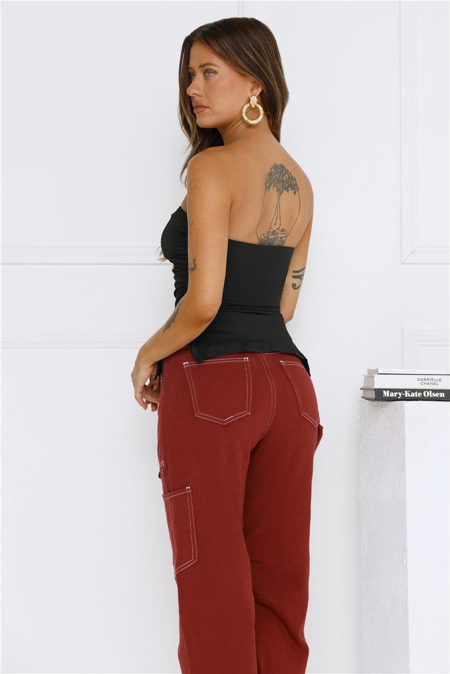 Island Heatwave Strapless Top Black Product Image
