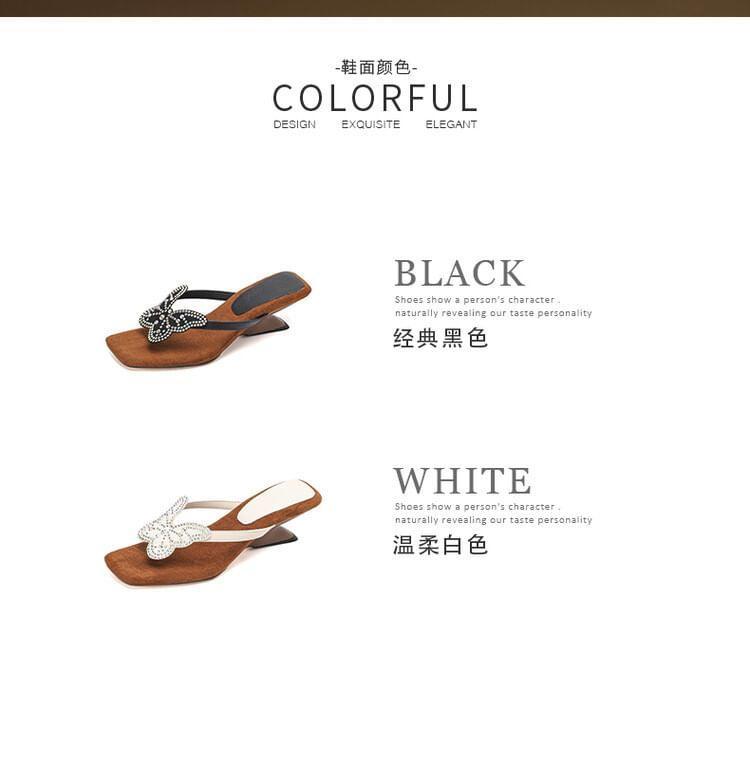 Butterfly Wedge Thong Sandals Product Image