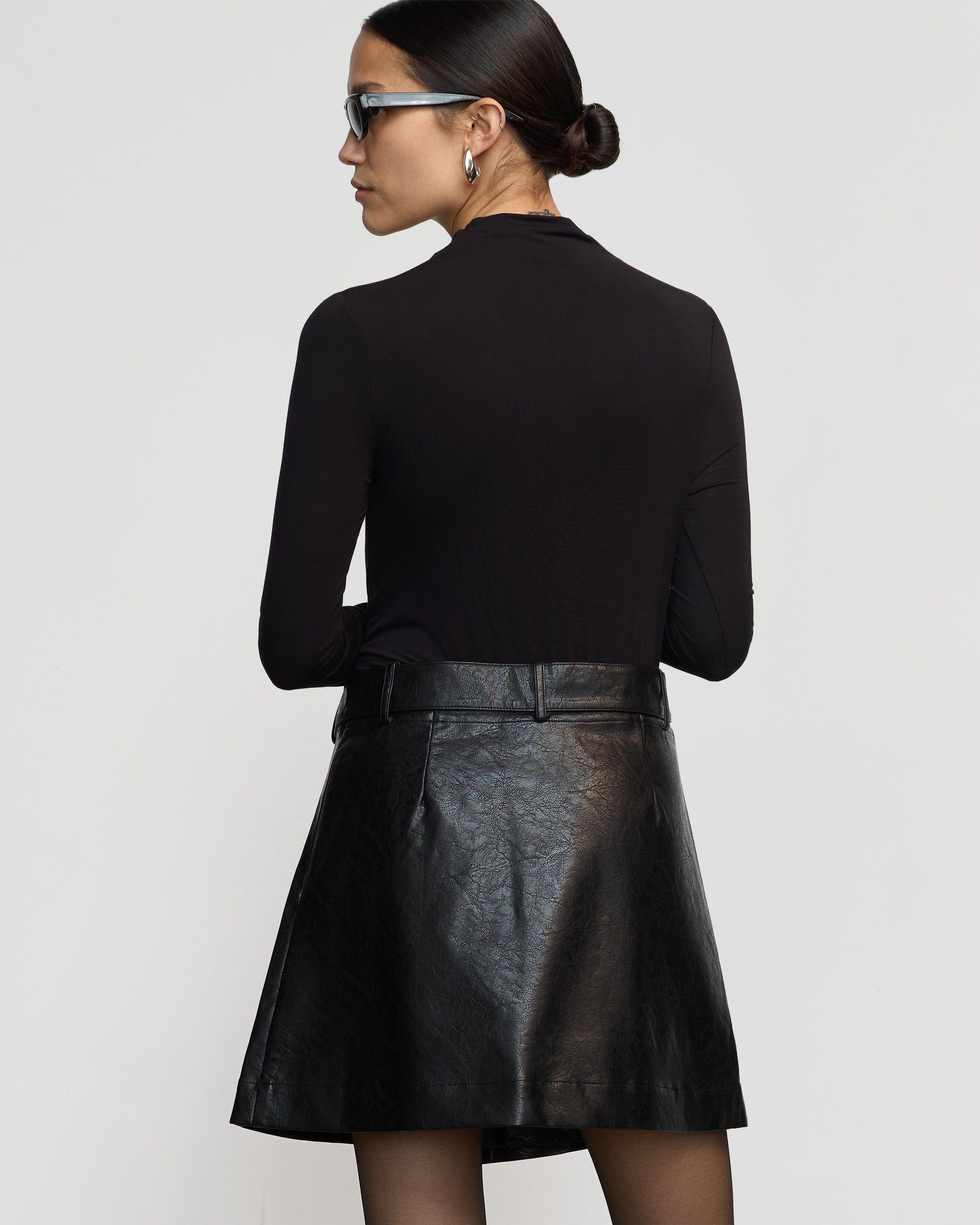 Tanner Vegan Leather Wrap Skirt Product Image