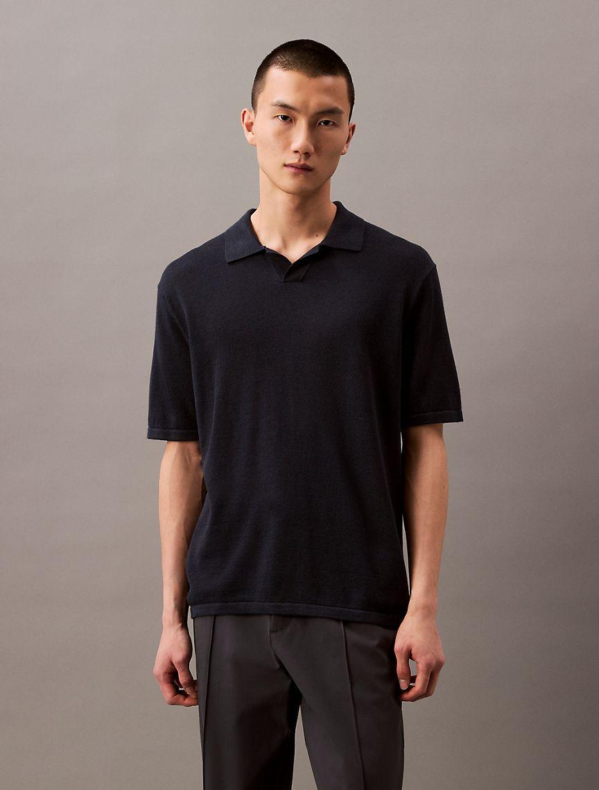 Linen Blend Polo Shirt Product Image