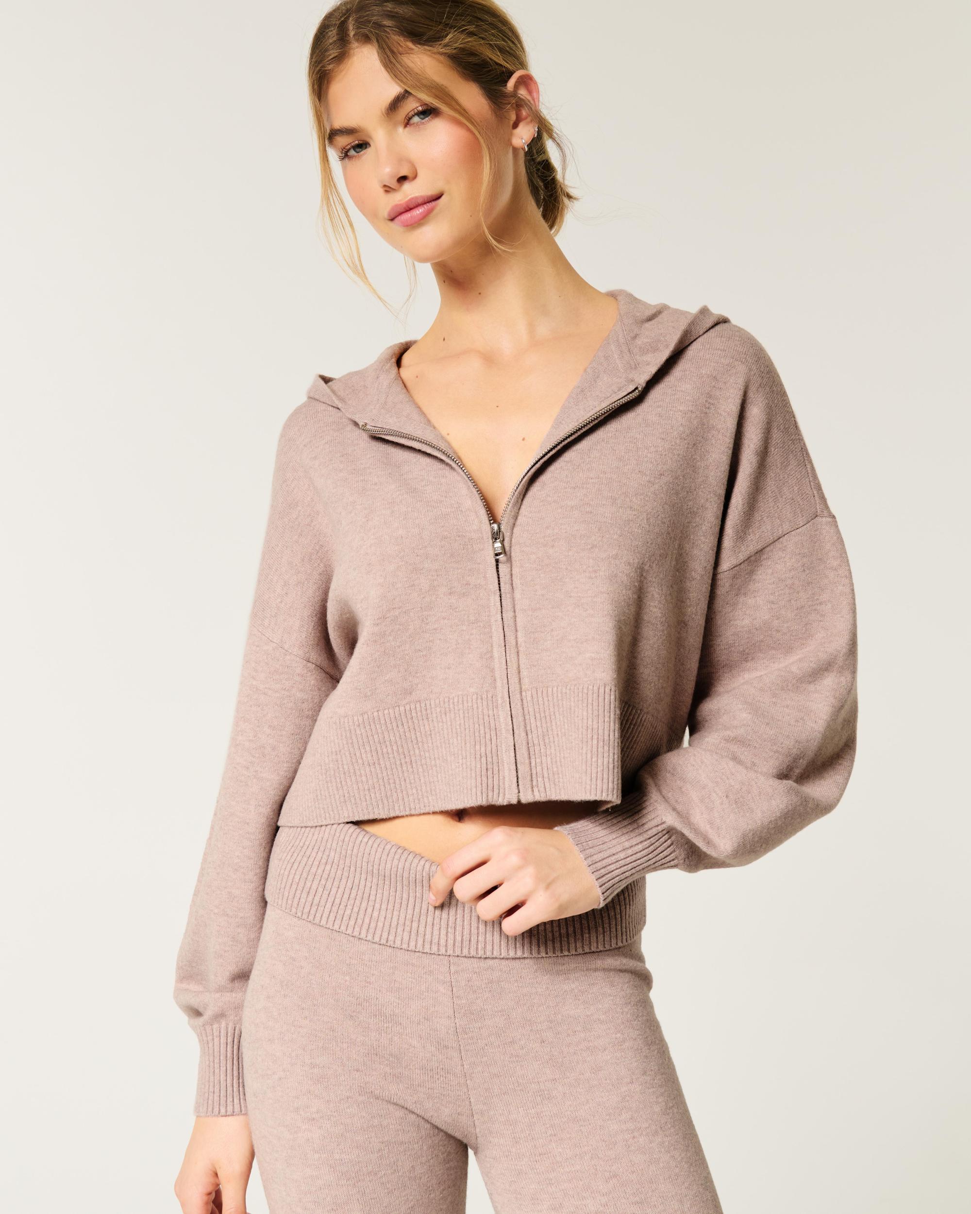 Gilly Hicks Sweater-Knit Zip-Up Hoodie Product Image