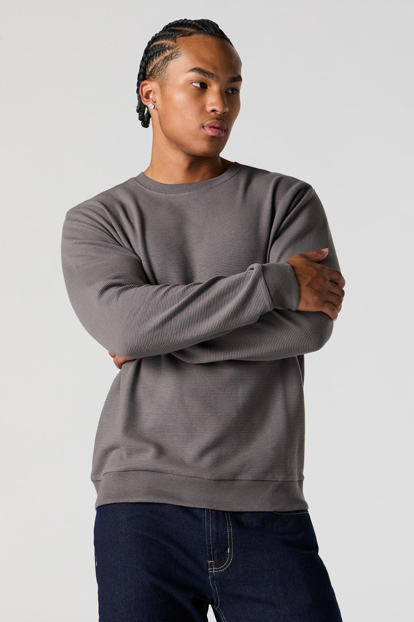 Ribbed Knit Long Sleeve Top Male Product Image