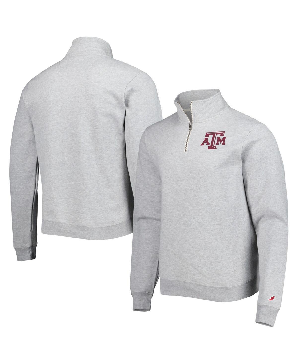 Mens League Collegiate Wear Gray Texas A&M Aggies Stack Essential Lightweight Fleece Quarter-Zip Sweatshirt Product Image