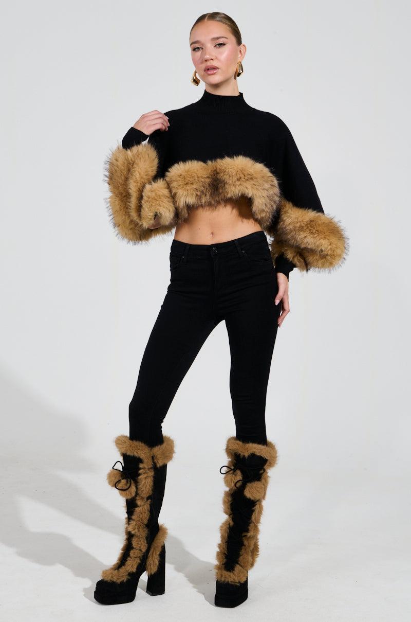 ABOUT DAMN TIME SWEATER IN BROWN Product Image
