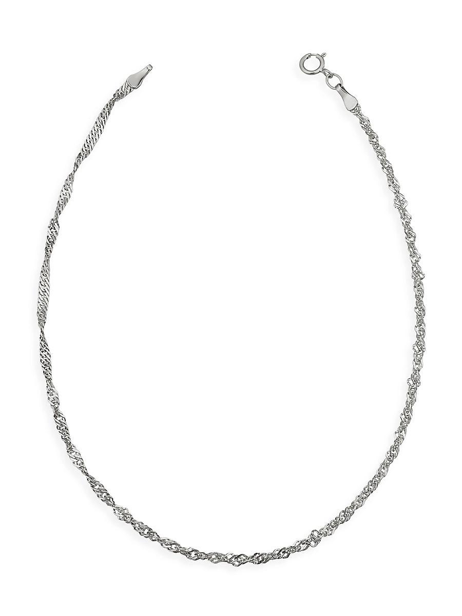 Womens 14K White Gold Bold Spirah Anklet Product Image