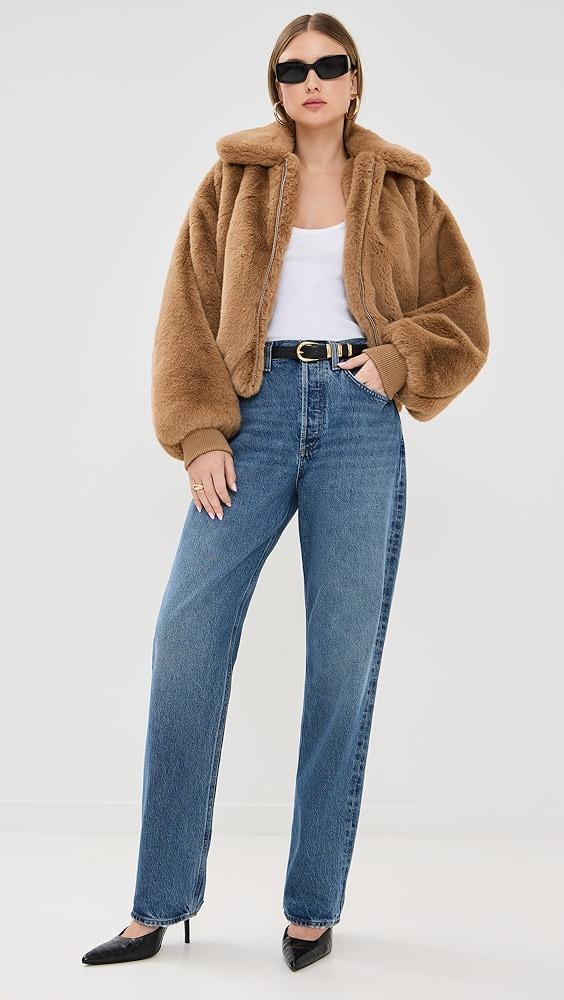 Good American Faux Fur Collared Coat | Shopbop Product Image