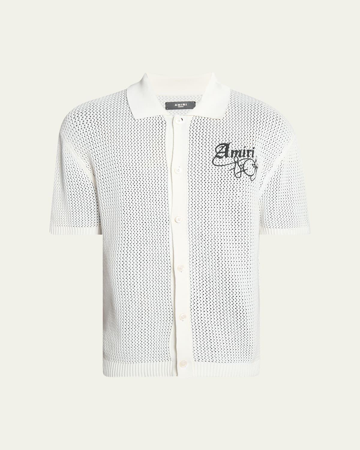 Mens Amiri Bowling Crochet Camp Shirt Product Image