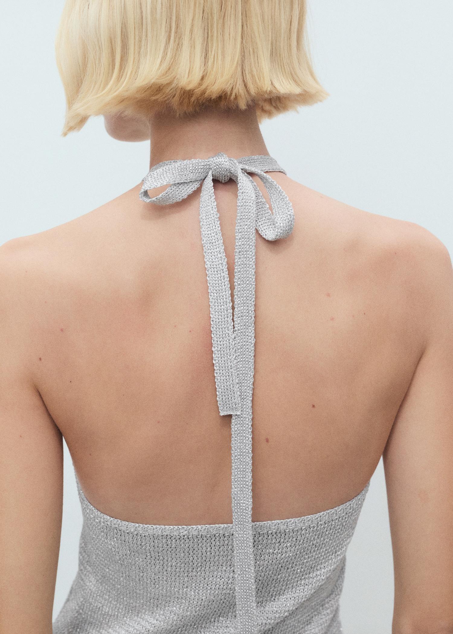 Halter-neck lurex knitted top - Women | MANGO USA Product Image