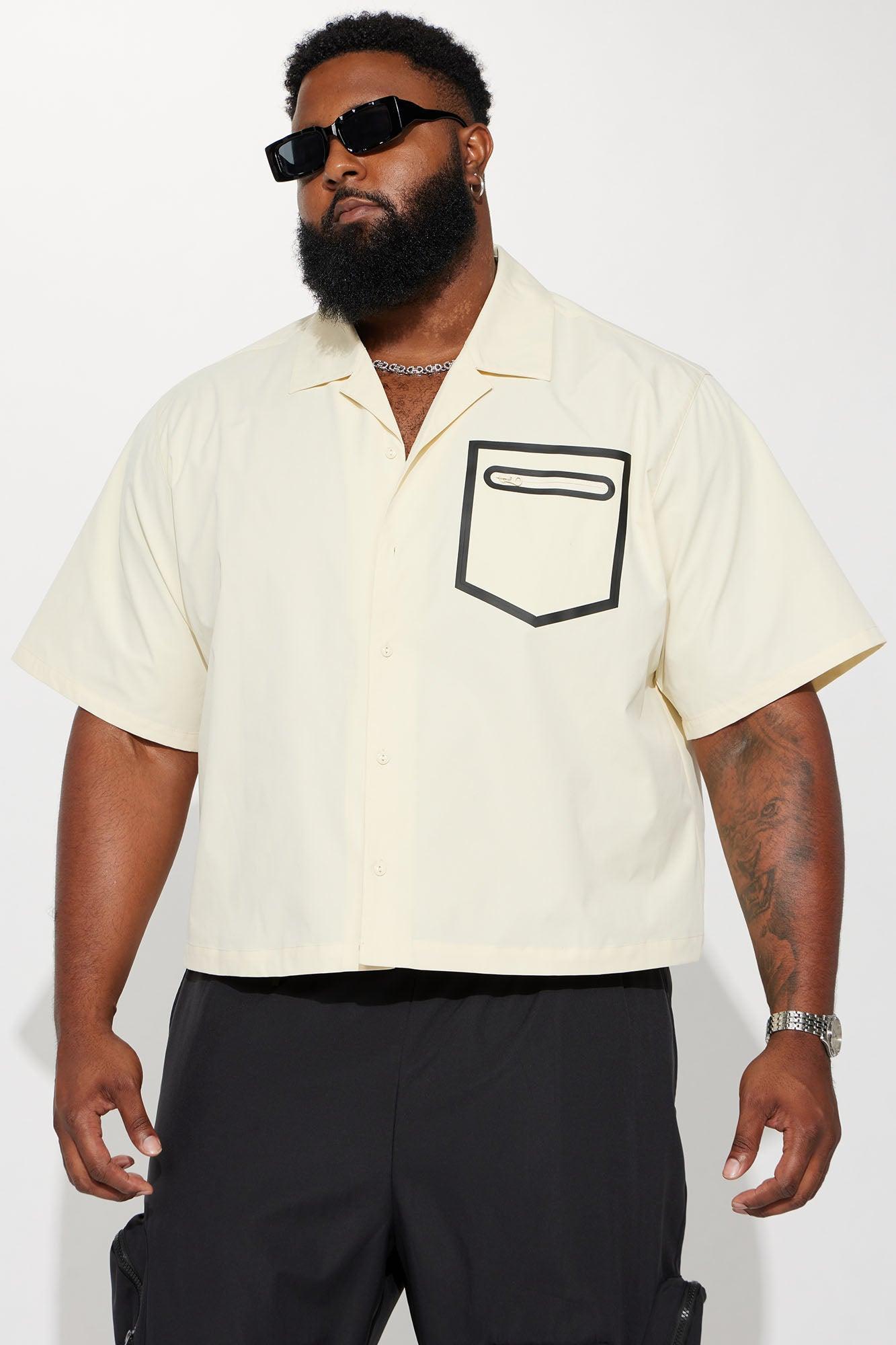 Catch A Body Cropped Button Up Shirt - Cream Product Image
