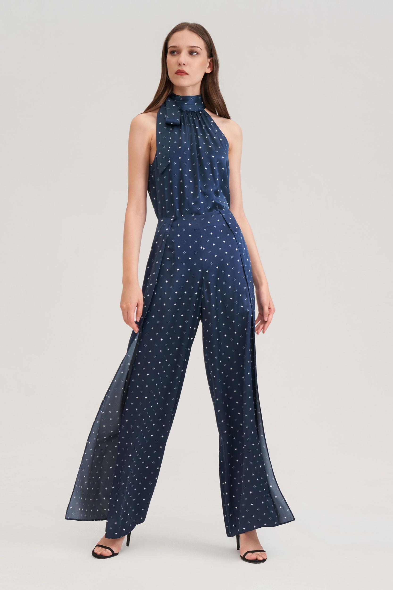 Halter Neck Silk Pine Shirt Product Image