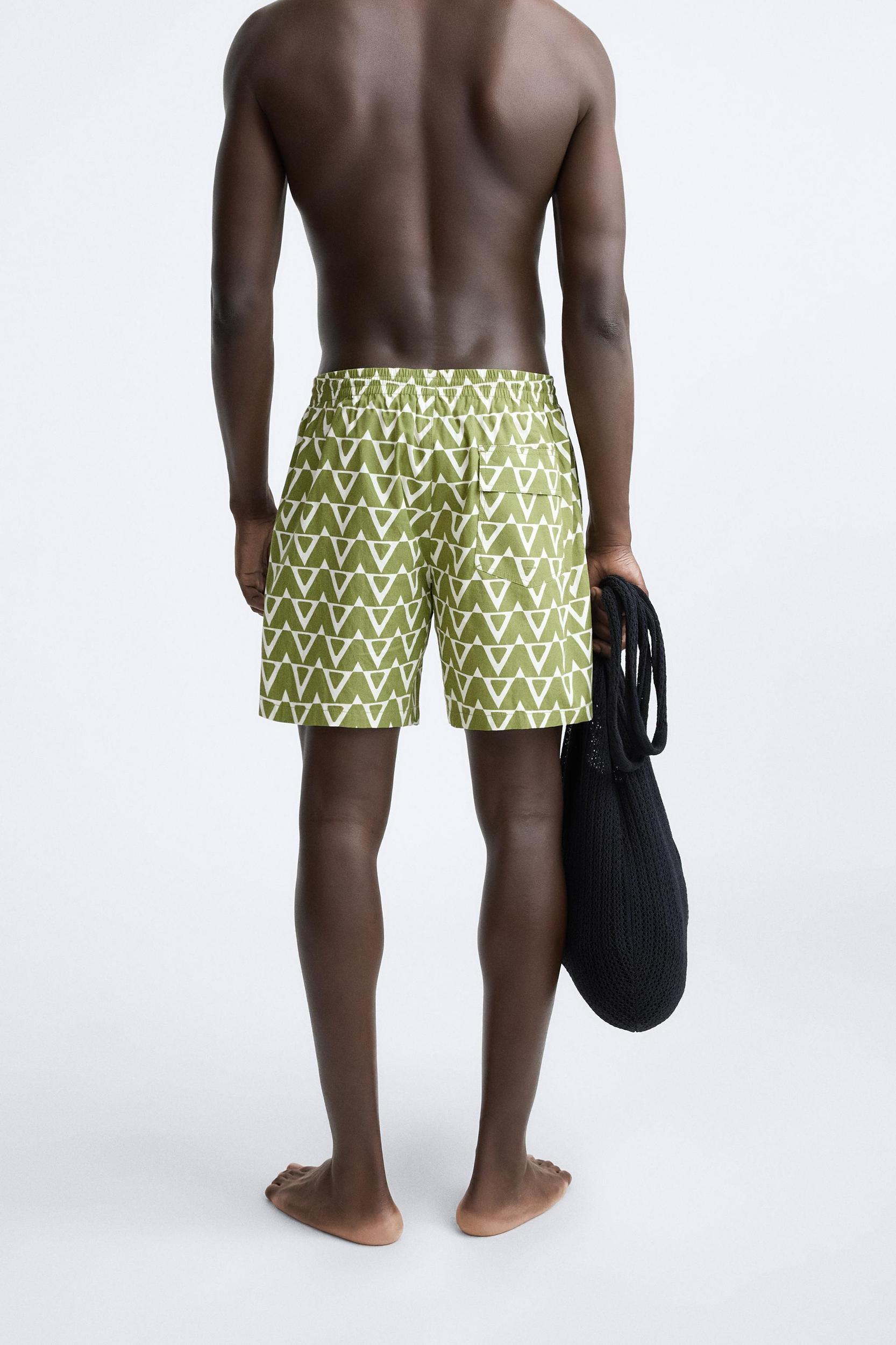 GEOMETRIC PRINT SHORT SWIMMING TRUNKS Product Image