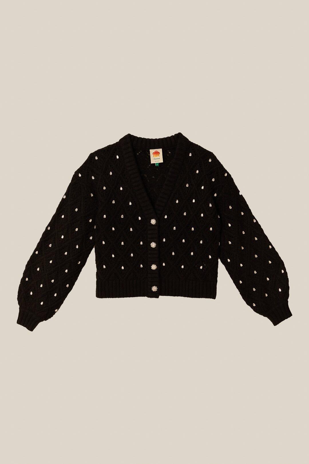 Black Lace Knit Sweater, BLACK / XL Product Image