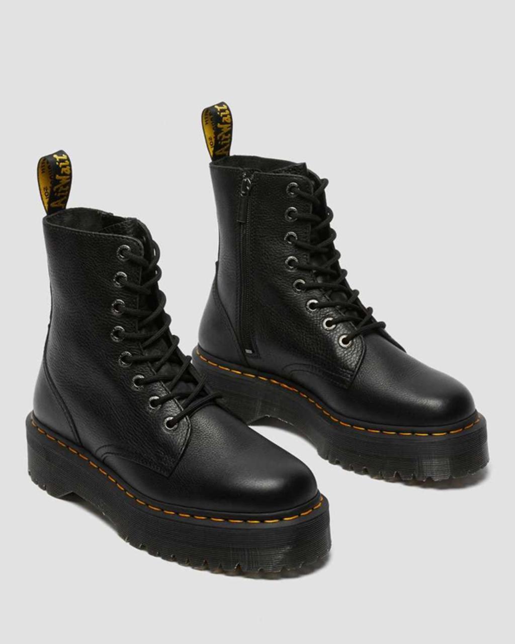 DR. MARTENS' Black Leather Jadon Pisa Platform Boots In Black Pisa Product Image