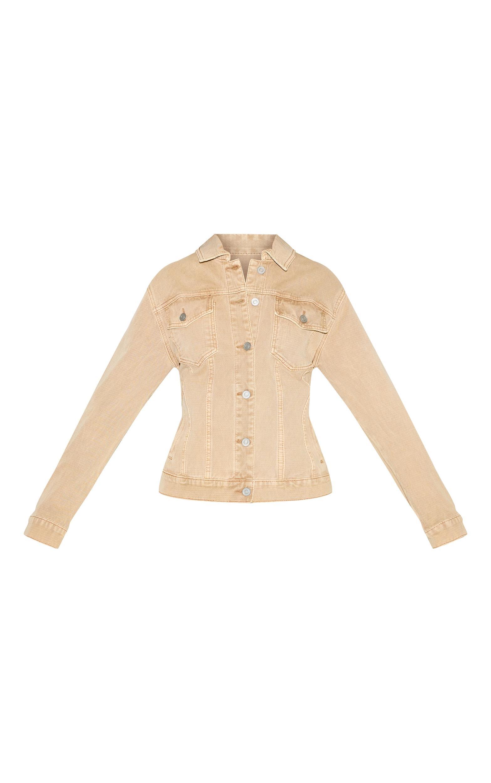  Sand Washed Corduroy Fitted Denim Jacket Product Image