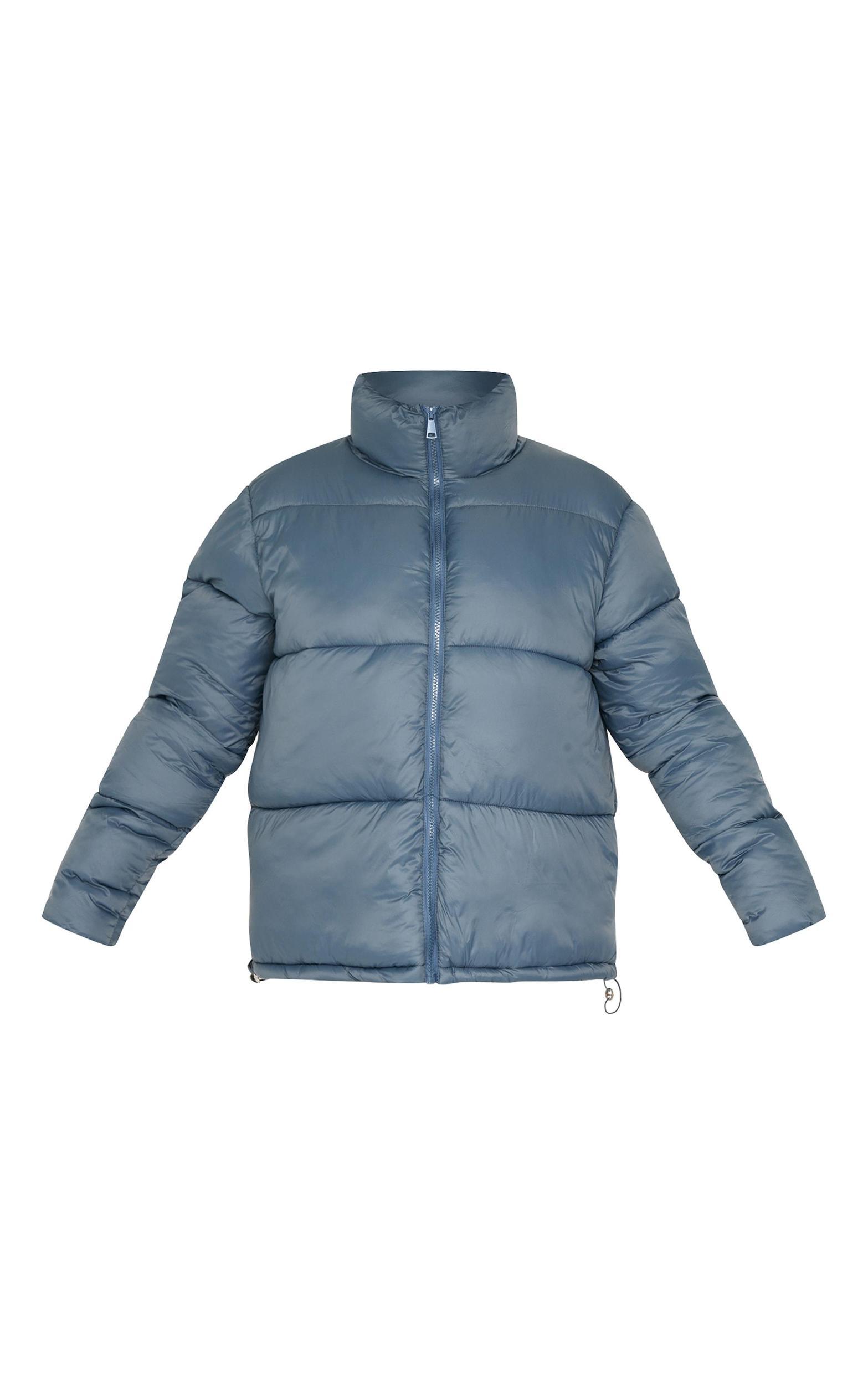 Petrol Shell Quilted Puffer Coat Product Image